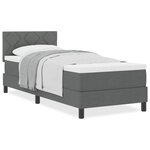 vidaXL Lit Box Spring avec Matelas Gris Foncé 80x200 cm Tissu