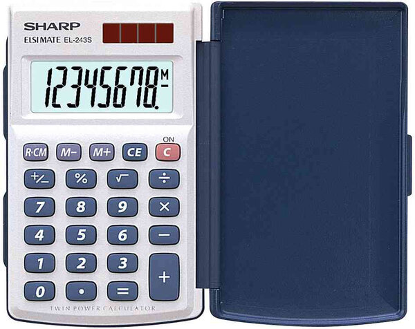 Calculatrice SHARP EL-243 S  fonctionnement solaire/batterie SHARP