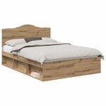 vidaXL Cadre de lit Chêne artisan 160 x 200 cm Pin massif