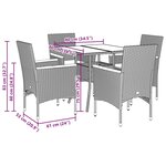 vidaXL Ensemble à manger de jardin et coussins 5Pièces beige rotin acacia