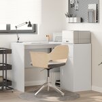 vidaXL Bureau d'angle blanc 102x88x75 cm en bois reconstitué