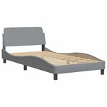 vidaXL Cadre de lit avec LED sans matelas gris clair 100x200 cm tissu