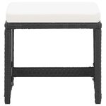 vidaXL Tabourets de jardin lot de 2 avec coussins Résine tressée Noir