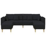 vidaXL Canapé avec coussin 3 Pièces Noir tissu