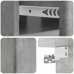 vidaXL Cabinet de chevet mural 2 Pièces Gris béton 49 x 34 5 x 20 cm