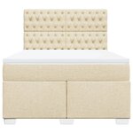 vidaXL Sommier à lattes de lit avec matelas Crème 140x190 cm Tissu