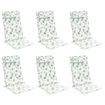 vidaXL Coussins de chaise à dossier haut lot de 6 modèle de feuille