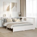 vidaXL Lit bibliothèque sans matelas blanc 140x200 cm bois pin massif