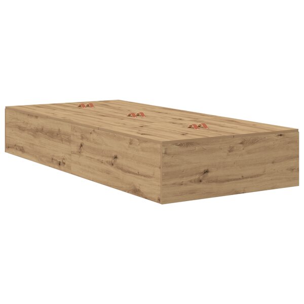 vidaXL Lit de rangement en chêne artisan 100x200 cm
