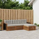 vidaXL Ensemble de canapés d'extérieur Naturel et gris clair