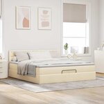VidaXL Cadre de lit ottoman avec matelas crème 200x200cm tissu