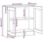 vidaXL Armoire à vitrine noir 82 5x30 5x80 cm Bois d'ingénierie