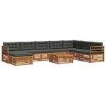 vidaXL Ensemble de canapés d'extérieur 9 pc Naturel et Anthracite
