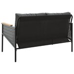 vidaXL Banc de jardin avec coussins 116 cm noir acier