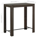 vidaXL Table de bar de jardin Marron 100x60 5x110 5 cm Résine tressée