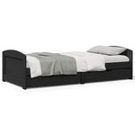 vidaXL Lit de jour avec 2 tiroirs sans matelas IRUN noir 90x200 cm