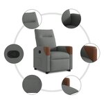 vidaXL Fauteuil inclinable Gris foncé Tissu
