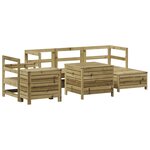 vidaXL Salon de jardin 7 Pièces bois de pin imprégné