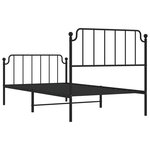 vidaXL Cadre de lit métal avec tête de lit/pied de lit noir 100x190 cm