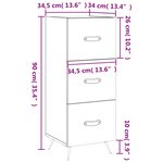 vidaXL Buffet Chêne marron 34 5x34x90 cm Bois d'ingénierie