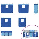 vidaXL Cadre de Lit Mezzanine pour Enfants avec Rideaux Blanc et Bleu