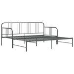 vidaXL Cadre de canapé-lit extensible Gris Métal 90x200 cm
