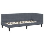 vidaXL Cadre de lit d'angle avec matelas 2 pc Gris foncé 90 x 190 cm