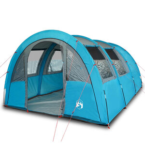 vidaXL Tente de camping tunnel 4 personnes bleu imperméable