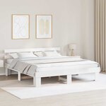 vidaXL Cadre de lit avec tête de lit Blanc 200 x 200 cm