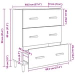 vidaXL Buffet Chêne noir 69 5 x 34 x 90 cm Bois d'ingénierie
