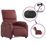 vidaXL Fauteuil de massage inclinable électrique rouge bordeaux