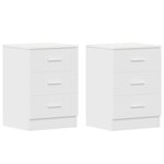 vidaXL Tables de chevet 2 Pièces Blanc 38x35x56 cm Bois d'ingénierie