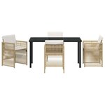 vidaXL Ensemble de salle à manger pour jardin 5 Pièces Beige Poly rotin