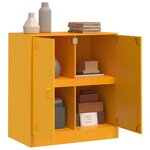 vidaXL Buffet jaune moutarde 67x39x73 cm acier