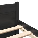vidaXL Cadre de lit sans matelas noir bois massif 90x200 cm