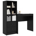 vidaXL Bureau avec tiroir avec étagère avec stockage 2 Pièces Chêne noir