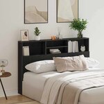 vidaXL Cabinet de Tête de Lit Chêne noir 160 x 19 x 103.5 cm