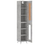vidaXL Buffet haut Gris béton 34 5x34x180 cm Bois d'ingénierie