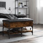 vidaXL Banc à chaussures chêne fumé 82x42x45 cm bois d'ingénierie