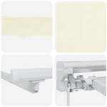 vidaXL Cadre de store manuel avec LEDs Crème et Blanc 3 x 2 5 m