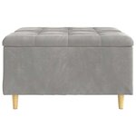 vidaXL Pouf de rangement Gris clair 80 x 80 x 45 cm Velours