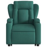 vidaXL Fauteuil inclinable de massage Vert foncé Tissu