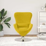 vidaXL Fauteuil œuf Jaune Velours