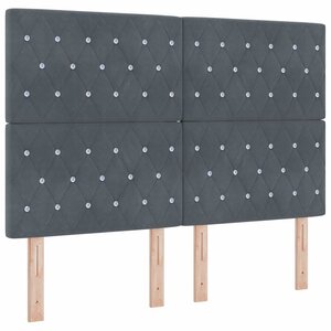 vidaXL Tête de lit LED avec bandes LED Gris foncé 160 cm Velours