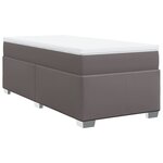 vidaXL Sommier à lattes de lit avec matelas Gris 80x200 cm Similicuir