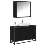 vidaXL Ensemble de mobilier de salle de bain 2 Pièces Chêne noir