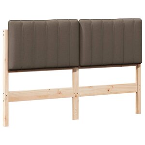 vidaXL Tête de lit capitonnée Marron et Taupe 140 cm Pin massif