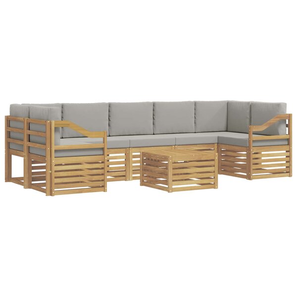 vidaXL Ensemble de canapés d'extérieur 8 Pièces Blanc et gris clair