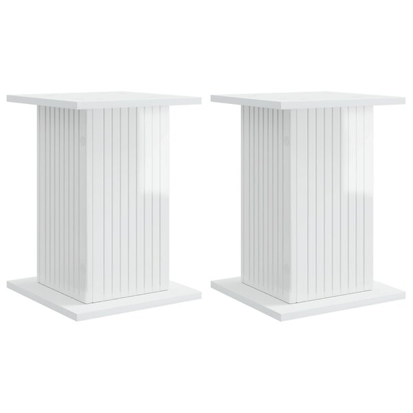 vidaXL Support de Plante 2 pc Blanc brillant 30 5 x 30 x 43 cm