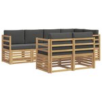 vidaXL Ensemble de canapés d'extérieur 7 pc Blanc et anthracite